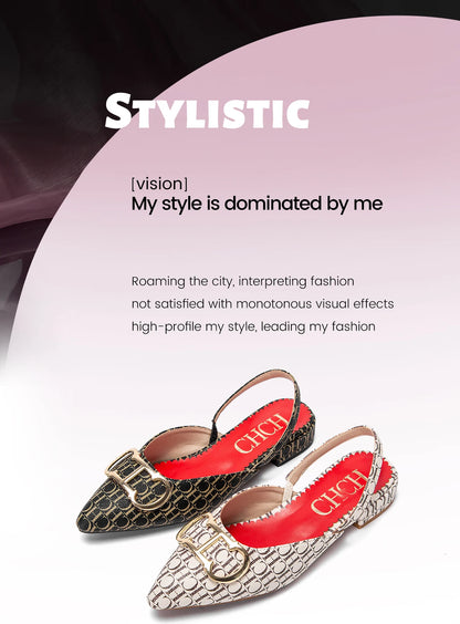 Exquisite Workmanship New Women's Low-heeled Single Shoes Fashion Simple Letters Print Versatile Women's Sandals