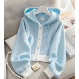 Patchwork Hooded Cardigan