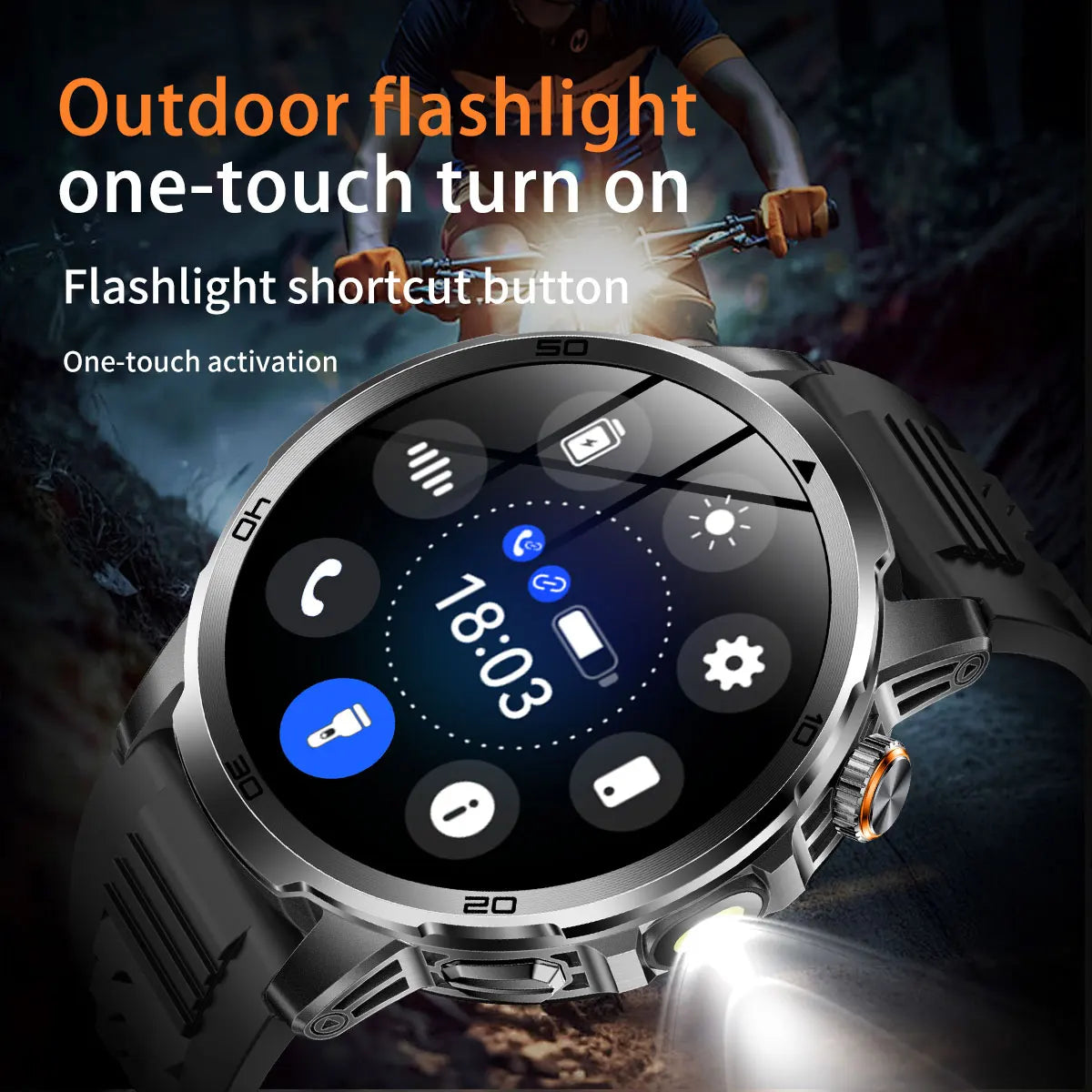 2026 New  Outdoor Smart Watch 1.85inch AMOLED 1000mAh Large Battery 5ATM Waterproof Voice Call Sports Men Fitness Bracelet