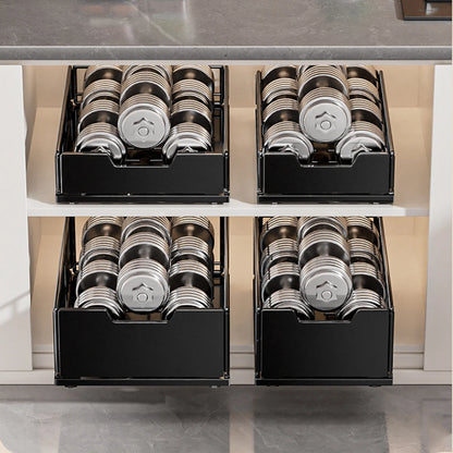 Pull Out Cabinet Organizer, Carbon Steel Foldable Slide Out Drawers Storage Rack For Kitchen Cabinets Bathroom Cabinet Organizer