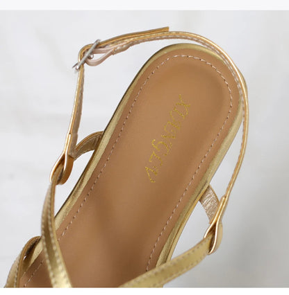 chaussure femme Women's braided t-strap flats sandals round toe casual female footwear summer shoes for women sandalias de mujer