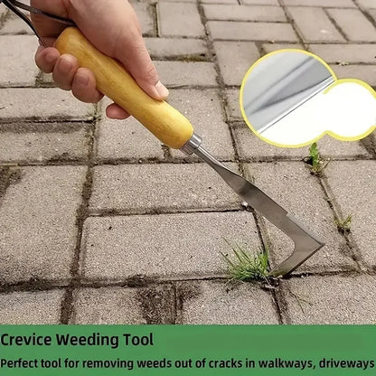 1pc 12.4" L-shaped Thickened Stainless Steel Gap Weeding Tool, Multifunctional Weed Sickle Garden Hand Tool for Yard