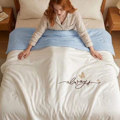 Oversized Lightweight Breathable Comforter Quilt Blanket, Skin-Friendly Soft Cooling Summer Air Conditioner Quilt, Multi-Purpose Thin Nap Quilt for Dorm Home Office