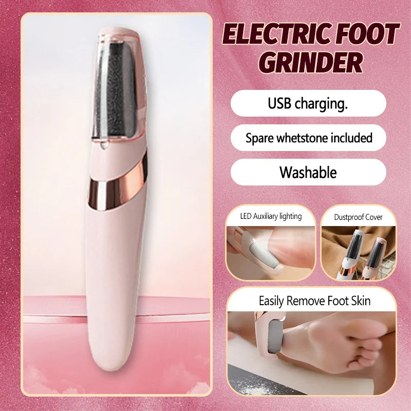 Electric foot file, electric callus remover, foot scrubber, foot care tools, pedicure tools, removes dead skin. Unisex.