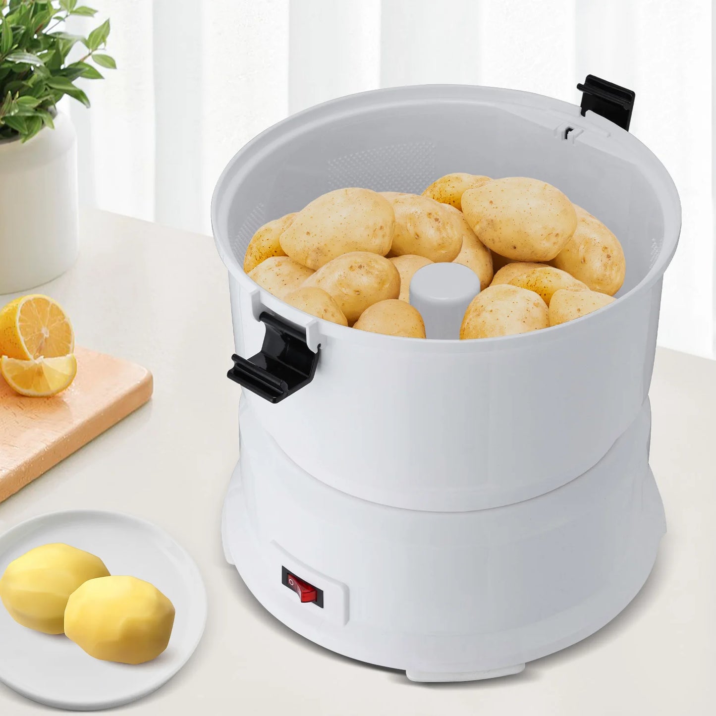 85W Electric Potato Peeler One-button Drive Automatic Peeler Spinner for Kitchens Restaurant Fast Food Shops