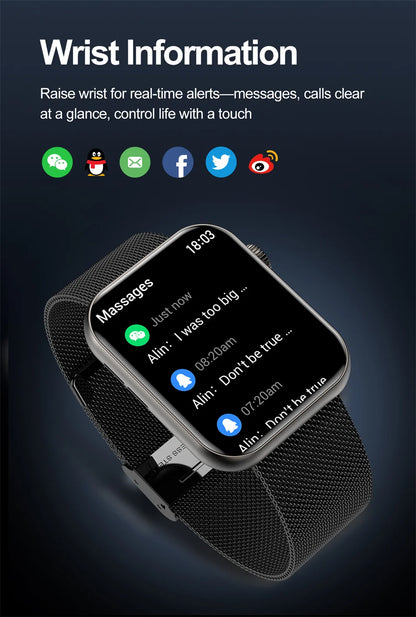 New Smart Watch For Women Full Touch Screen Bluetooth Call Waterproof Watches Sport Fitness Tracker Smartwatch Lady Reloj Mujer