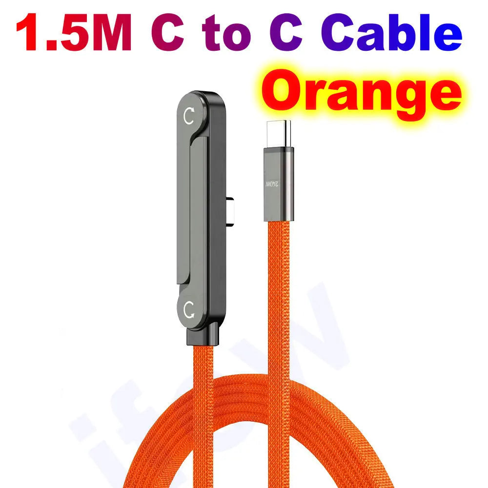 USB Type C Flat Charger Charging Cable C Kick Cable Stand Invisible Support Foldable Phone Holder 240W Charge Bracket For iPhone