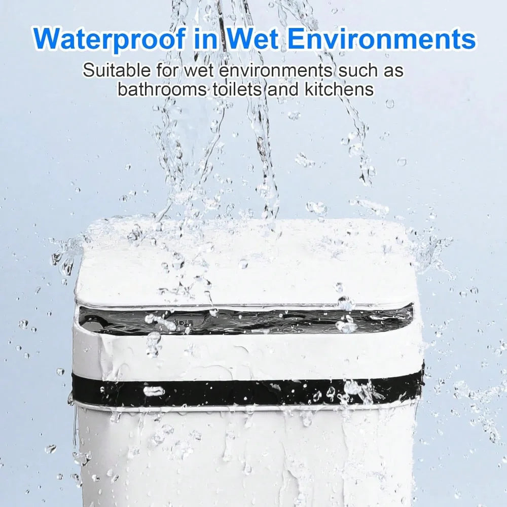 Bathroom Trash Can, Compact And Durable  Wastebasket With Built-In Handles, Easy To Clean, Rustproof