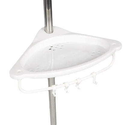 Adjustable Telescopic Shower Rack Stainless Steel Floor-to-Ceiling Bathroom Storage Rack, Rustproof & Space-Saving Organizer