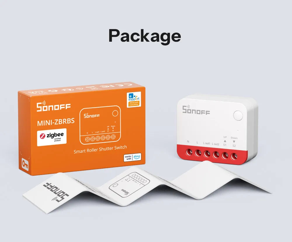 SONOFF MINI-ZBRBS Zigbee Smart Roller Shutter Switch Zigbee Local Scene Signal Booster Transform Curtains eWeLink Via ZigBee Hub