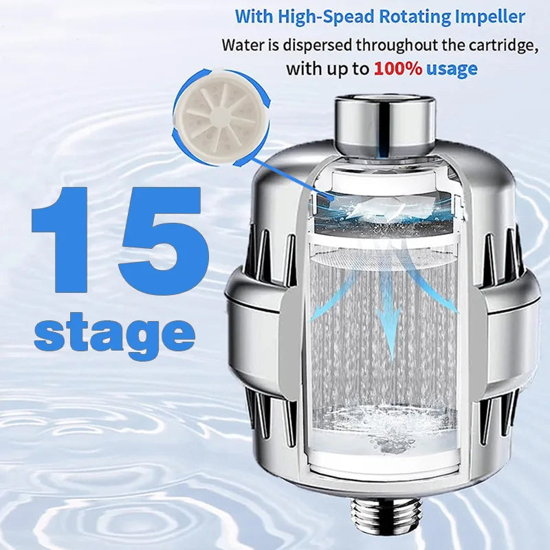 25-level new upgraded turbine filter multi-level bath water purifier household small water purifier bath filter