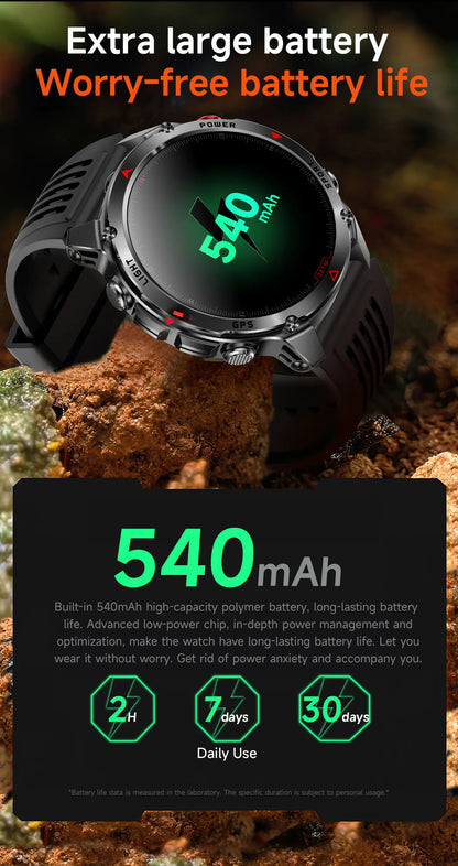 HT37 T-Rex 3 Pro Military GPS Smart Watch Waterproof Dual-band GNSS Compass Altimeter Swim 170 Sports Mode Watch with Flashlight