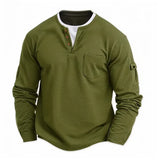 Men's Layered-Look Waffle Henley Shirt — view 2