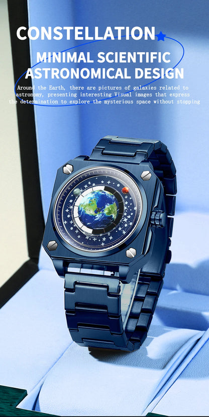 BINBOND Earth&Star Cool Quartz Wristwatches for Men Luminous Waterproof Precise Sports Men's Watch Durable Casual Reloj