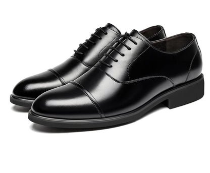 New Men 37-46 Men's Flat / 6CM Heightening Elevator Shoes Business Formal Leather Shoes Man British Casual Wedding Suit Shoes