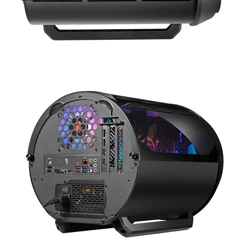 WJCOOLMAN Yuanqidan Mini Computer Case - Circular Side-Exposed Desktop Computer Case Compatible with 240 Water Cooling