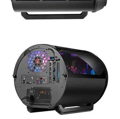 WJCOOLMAN Yuanqidan Mini Computer Case - Circular Side-Exposed Desktop Computer Case Compatible with 240 Water Cooling