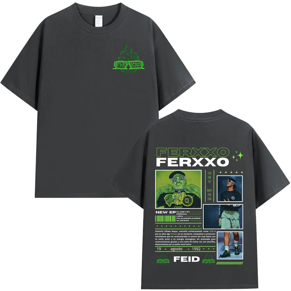Rapper Feid Ferxxo T-shirt Mens Women Clothing Fashion Hip Hop T-shirts Cotton Casual Comfort Short Sleeve Tee Shirt Streetwear
