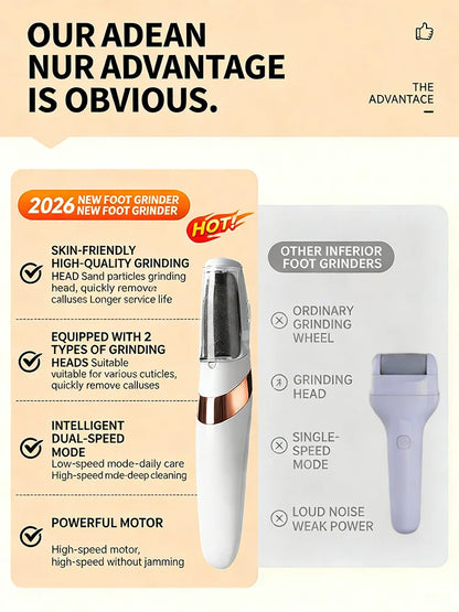 Electric foot file, electric callus remover, foot scrubber, foot care tools, pedicure tools, removes dead skin. Unisex.