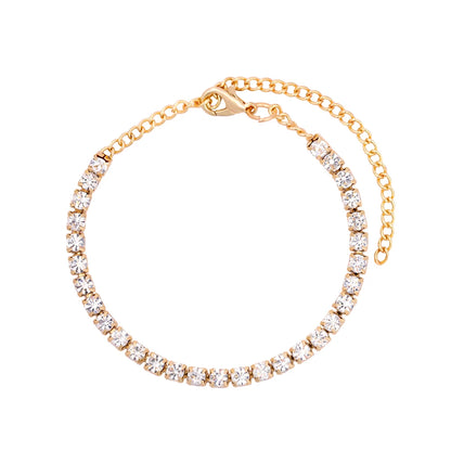 Bling Golden Cuban Chain Anklet For Women Girls HipHop Iced Out full Rhinestone Paved Cuban Summer Beach Anklet Bracelet Jewelry