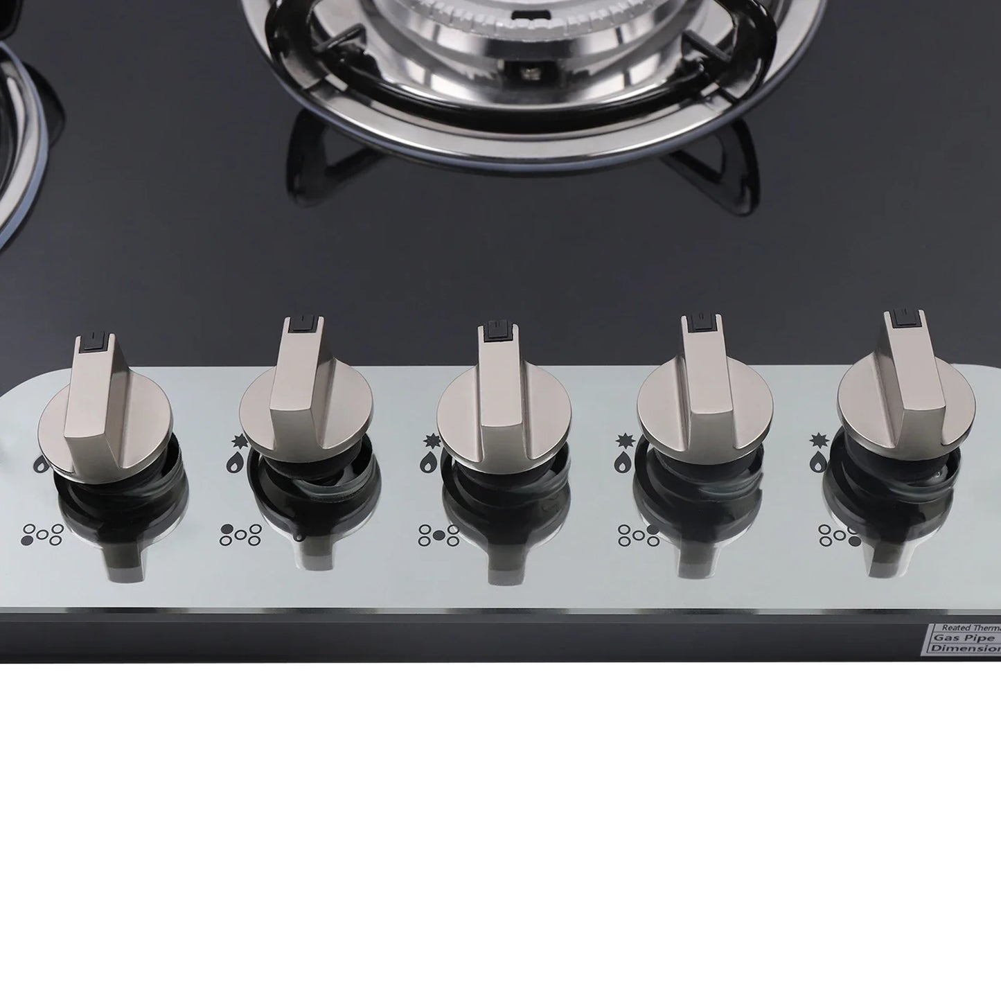 5 Burner Built-In Gas Stove Cast Iron Gas Hob Burner Cooker LPG NG  Dual Fuel Stainless Steel  Gas Hob Cooktop