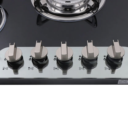 5 Burner Built-In Gas Stove Cast Iron Gas Hob Burner Cooker LPG NG  Dual Fuel Stainless Steel  Gas Hob Cooktop