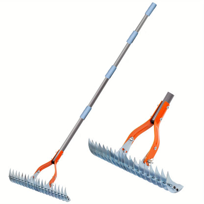Versatile Grass Grooming Rake Lawn Thatching Rake Robust Dethatcher Rake for Cleaning Dead Grass, Yard Garden Durable Soil Rake