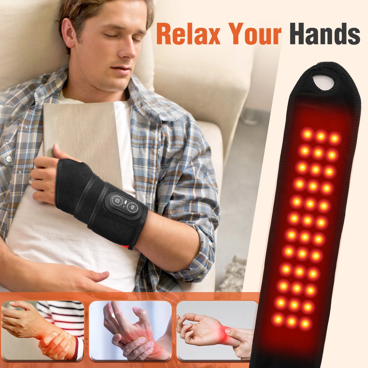 Multifunctional Heating Wrist Protector Sport Protection Hand Massager Support WristBand Pad Brace Tool Heat Health Care Device