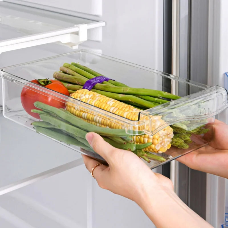 Transparent Refrigerator Drawer Under-shelf Storage Box Fruit Vegetable Egg Preservation Organizer Kitchen Container