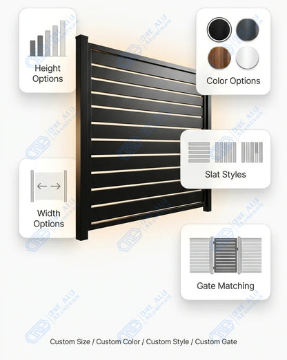 Modern Rustproof Aluminum Fence Slat Fence Panel Powder Coated Privacy Fence For Outdoor Yard Easy Installation Durable Design