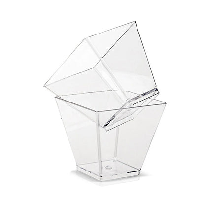 60ml Dessert Bowl with Spoon Set Square Mini Dessert Cups Disposable Supplies Reusable Accessories for Tasting Pudding Yogurt