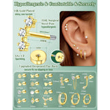 Flat-Back Earring Set — 18 Pairs