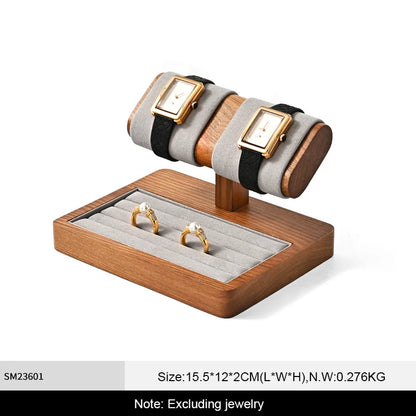 MISHITU T-shaped Watch Stand Wooden Jewelry Watch Display Stand Watch Storage Holder Bracelet Jewelry Display Watch Storage Rack