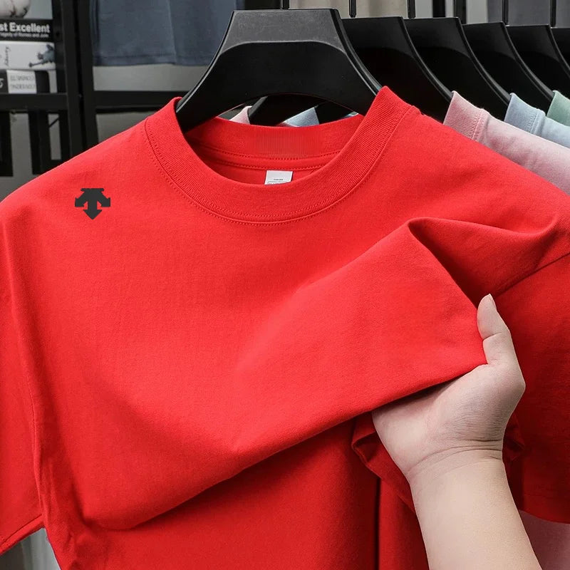High end sports men's round neck short sleeved T-shirt brand embroidered top summer new 100% cotton comfortable casual T-shirt
