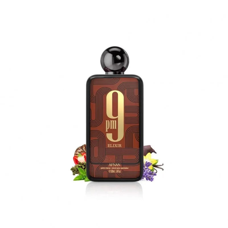 Afnan 9 PM Elixir Unisex Extrait de Parfum, 3.4 Fl. Oz, Lightweight and dura.bl.e