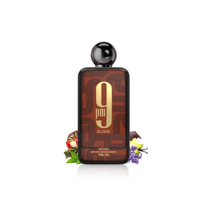 Afnan 9 PM Elixir Unisex Extrait de Parfum, 3.4 Fl. Oz, Lightweight and dura.bl.e