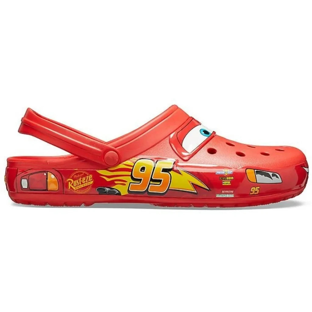 Cartoon Slippers Men Sandals Casual Ankle-Wrap Eva Car Flip Flops Shoes Lightning Mcqueen Outdoor Beach Holey Shoes