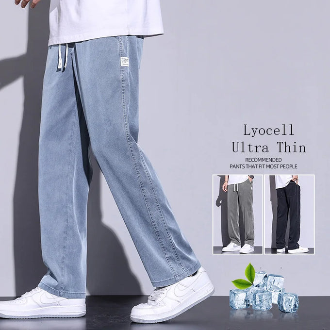 Men's Lyocell-Blend Straight-Leg Pants — product image