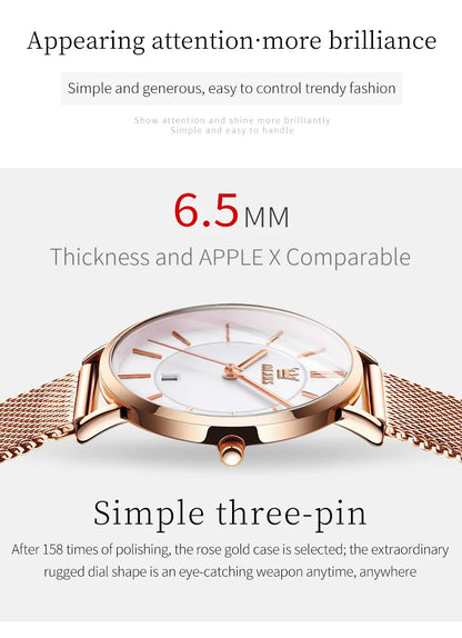 OLEVS Watches For Women Quartz Waterproof Watch Luxury Lady's Watch Stainless Steel Rose Gold Set Gift Box