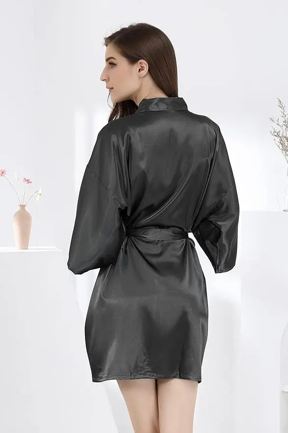 New Women's Sleeping Robe Home Clothes Sleeping Bridal Morning Robe Ding Simulated Silk Elastic Sleeping Robe Silk Short Dress