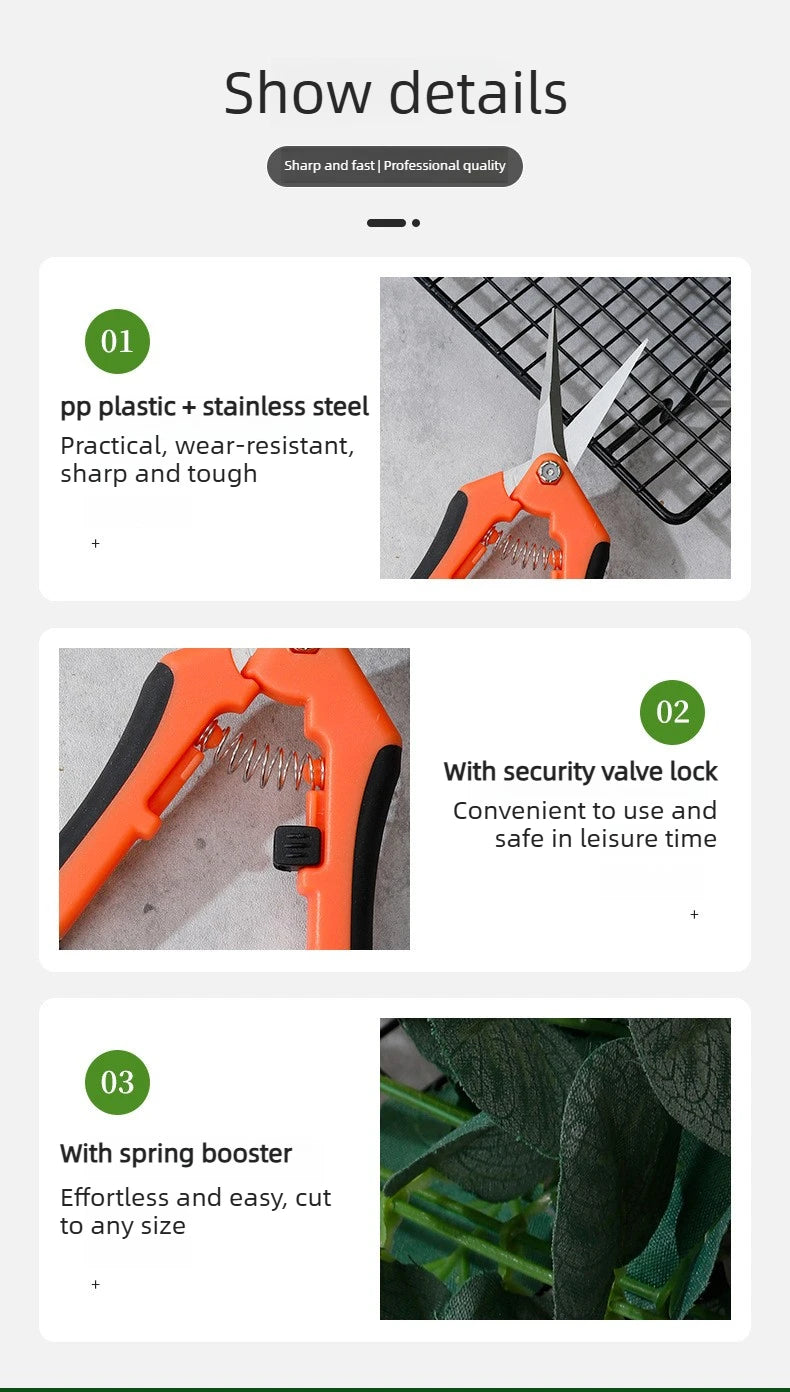 Metal Pruning Scissors Multi Purpose Hand Tool for Garden Grafting Bonsai Fruit Picking Weed Cutting and Daily Household Use