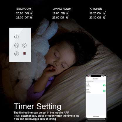 tuya Zigbee Smart fan switch Network connection APP remote control Alexa and Google Assistant AC110V 220V voice control