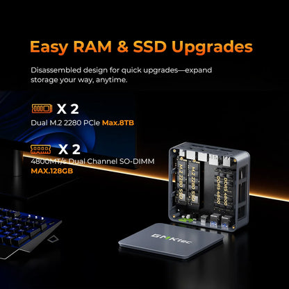 GMKtec M6 Ultra Gaming Mini PC AMD Ryzen 5 7640HS (Upgraded 6600H/6800H) Desktop Mini Computers WiFi 6/BT 5.2, Triple 4K Display