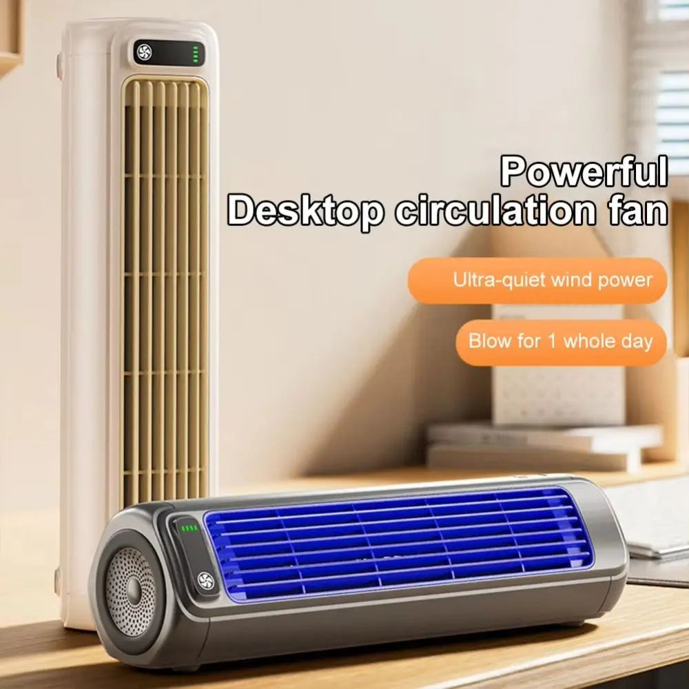 Portable 3 Speeds Tower Fan Rechargeable Non-drilling Desk Fan Quiet Standing Air Conditioning Fan Office
