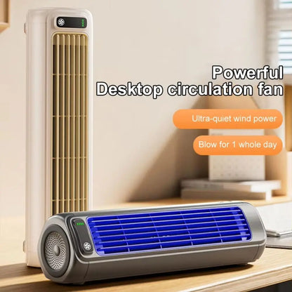 Portable 3 Speeds Tower Fan Rechargeable Non-drilling Desk Fan Quiet Standing Air Conditioning Fan Office
