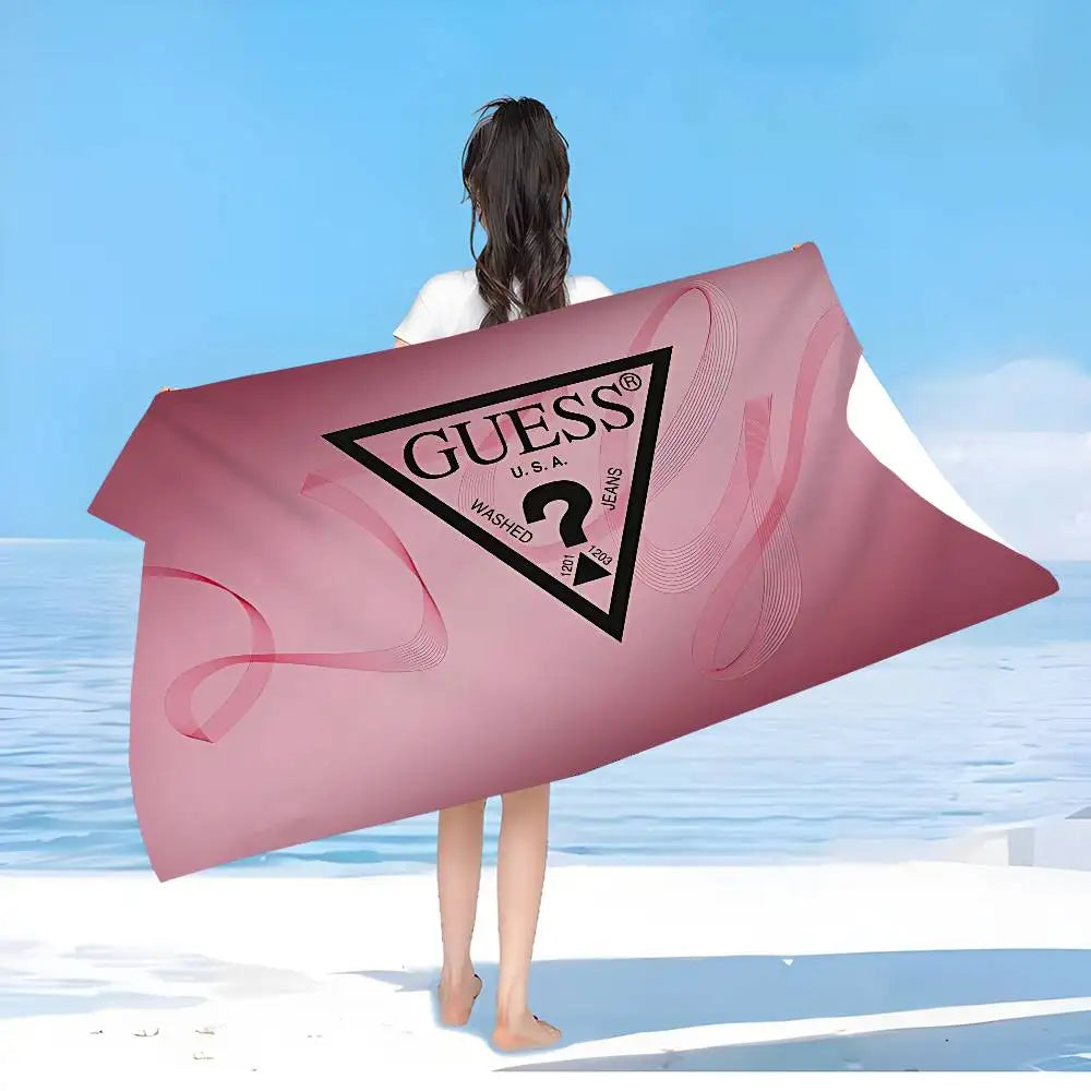 Fashion G-Guess-s Bath Towel Microfiber Soft Water Absorbing Breathable For Girl Kids Decorative Cartoon Beach Towel