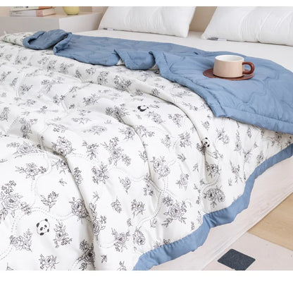 Washed cotton summer quilt skin-friendly grinding summer cool quilt printing student dormitory air conditioner quilt edredones colchas para niñas