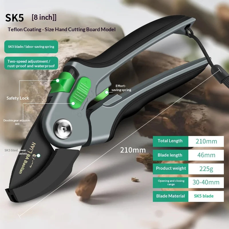 Plant Trim Pruner Cut Horticulture Secateur Shrub Garden Scissor Set Branch Shear Orchard Pruning Shears Tools