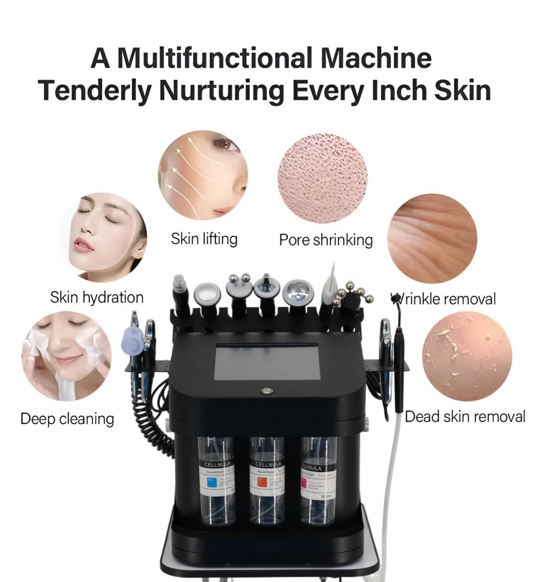 10in1Multifunction Facial Beauty Equipment Hydra Dermabrasion Oxygen Jet Peel Skin Cleaning Machine ProfessionalSalonUseforF