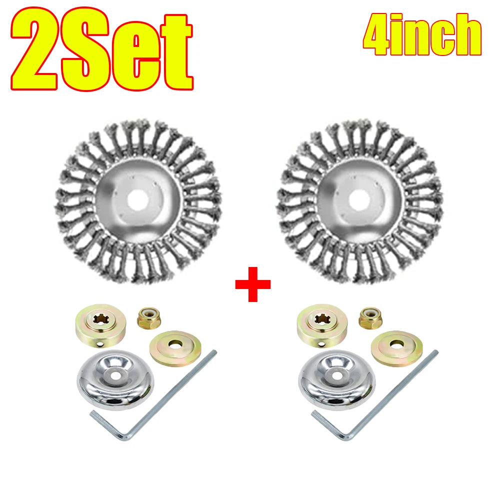 10/6/4inch Wire Brush Trimmer Weed Cutter Head Grass Moss Steel Wire Grass Trimmer Head For Garden Lawnmover Cutter Tools